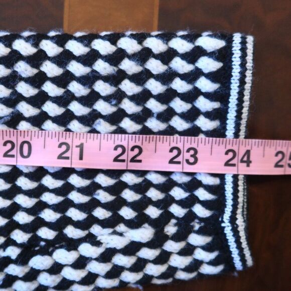 TALBOTS 100% merino wool cardigan duster open chunky knit black white Large long - Picture 11 of 12